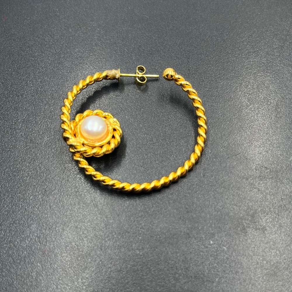 Sylvia Toledano Spirale Creole Hoop Pearl Accent‎ Earring single replacement